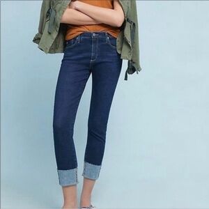 AG The High Rise Stevie Cuffed Jeans Size 29R Adriano Goldschmied